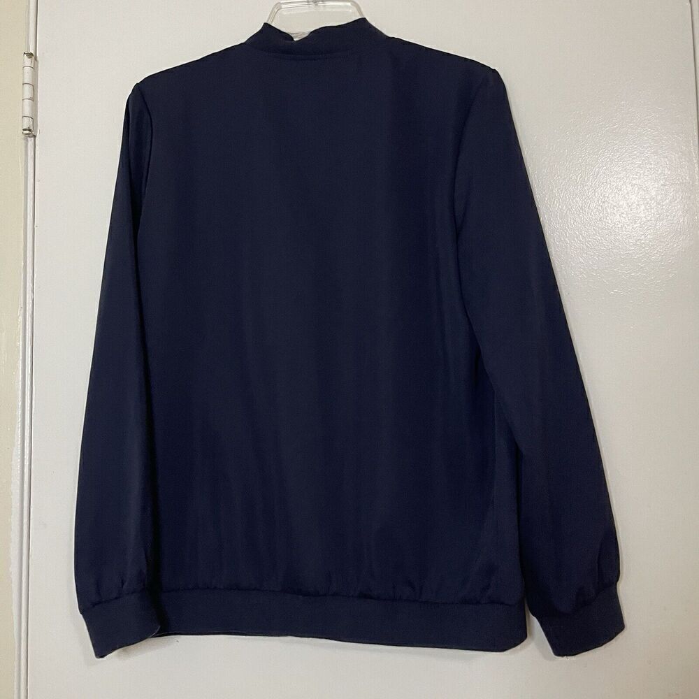 Forever 21 navy blue full zip bomber jacket size medium - Picture 5 of 5